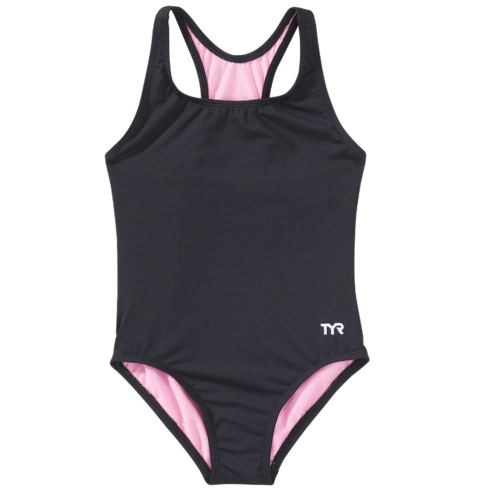 TYR Black Swimsuit with Pink Lining